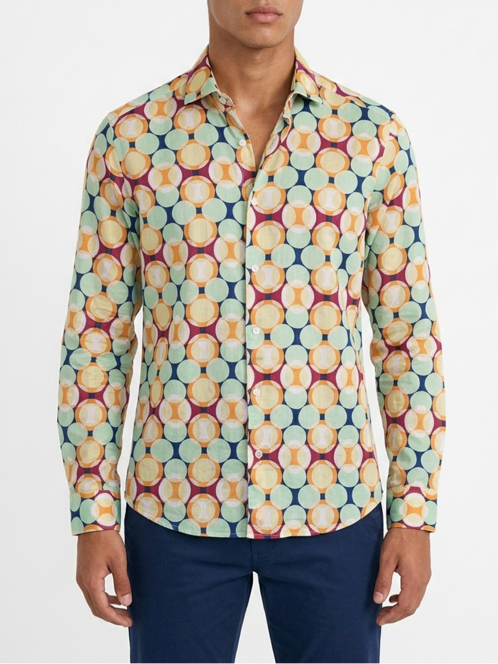 NWT - Ganesh Geometric Print Button Down Shirt
